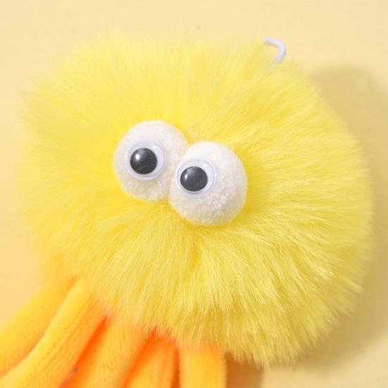 Подвесная пушистая игрушка для кошек «Осьминог», интерактивная самостоятельная игра для кошек с колокольчиком, мягкая плюшевая игрушка «Осьминог» с эластичной нитью для домашних игр и преследований котят