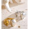 Yhpup Size 7.5 Vintage Baroque Simulated Pearls Adjustable Ring Arrivals Stainless Steel Chic Charm Jewelry Wholesale Bijoux