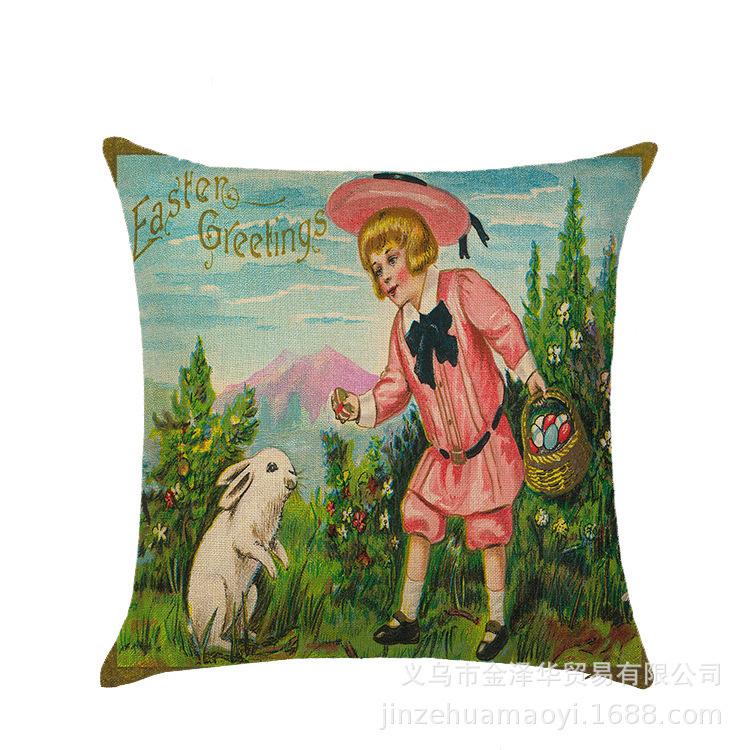 Акварельный кролик яйцо пасхальный наволочка скандинавский офис диван полиэстер наволочка домашняя мебель