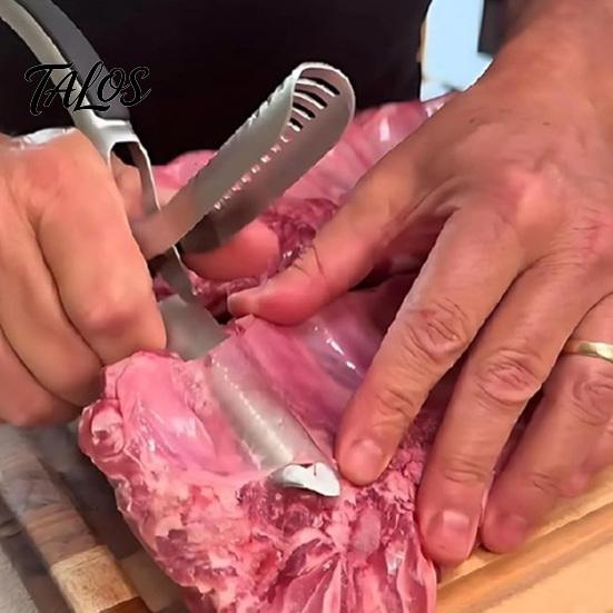 Легкоочищаемый инструмент для мяса, Инструмент для удаления пленок с ребер, Нержавеющая сталь, Ошкуриватель для барбекю с эргономичной профессиональной ручкой, Аксессуар для приготовления, Подготовка, Современный