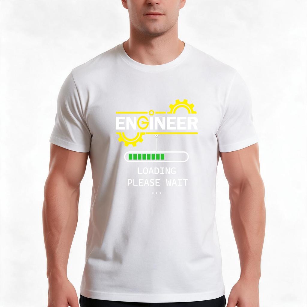 Engineer Loading Please Wait funny gift for future engineers TShirt Summer Casual Cotton Tee Oversized Streetwear Tops
