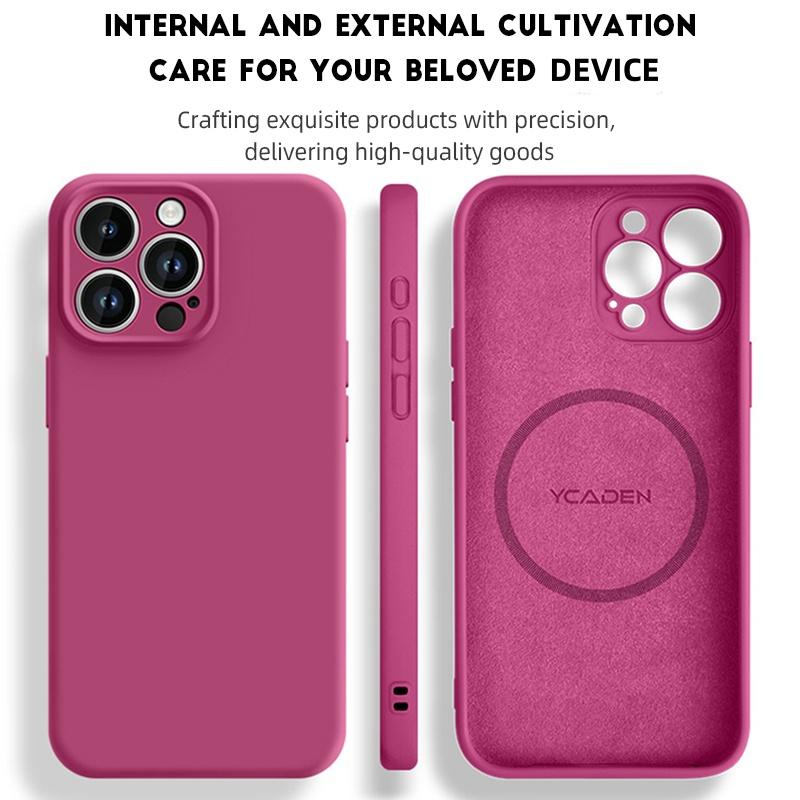 Жидкий силиконовый магнитный чехол для телефона для iPhone 14 15 11 12 13 16 Pro Max Plus Мягкий противоударный Защитный чехол для беспроводной зарядки Fundas