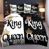 Black White King Queen Crown Design 3D Printed Quilt Cover Soft Comfortable Bedding Cover Home Textiles Duvet Cover Pillowcases