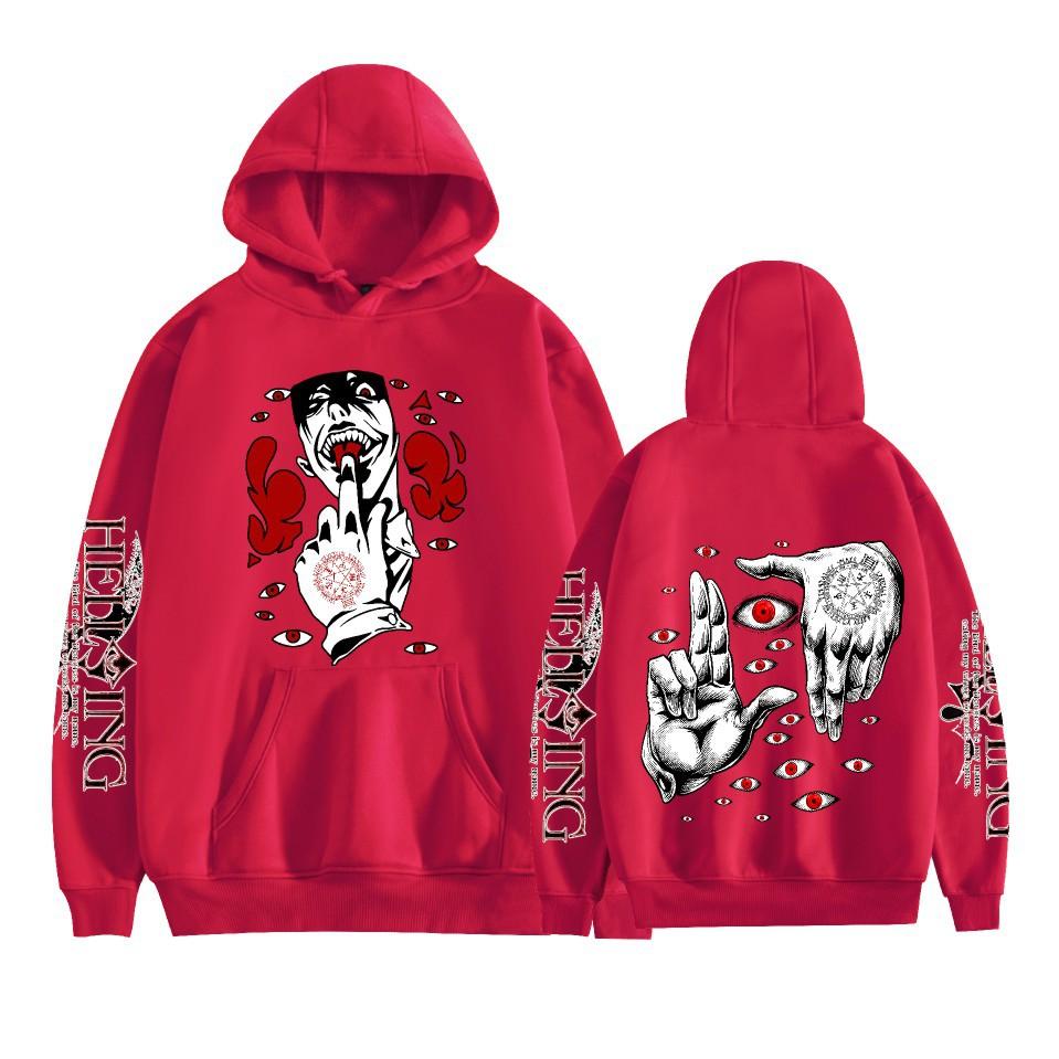Аниме Худи Хеллсинг Харадзюку Пуловер Топы Женские Мужские Толстовки Новые Мультяшные Принты Длинный Рукав Мода Женская Косплей Уличная Одежда