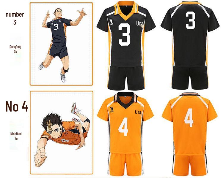 Косплей-комплект формы старшей школы Карасуно из Haikyuu, черный с оранжевым