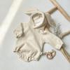 Мягкий комбинезон с заячьими ушками для малышей, осенне-зимний наряд для мальчиков и девочек в возрасте от одного года — идеально подходит для ползания и приключений на свежем воздухе