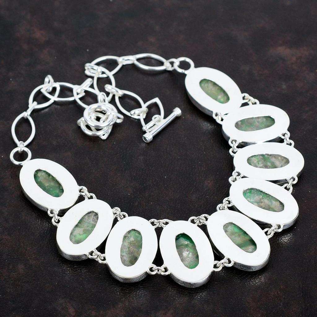 Ожерелье из варисцита, оригинальное ожерелье из драгоценных камней, ожерелье из стерлингового серебра 925 пробы, регулируемая цепочка, элегантные украшения ручной работы, свадебные подарки