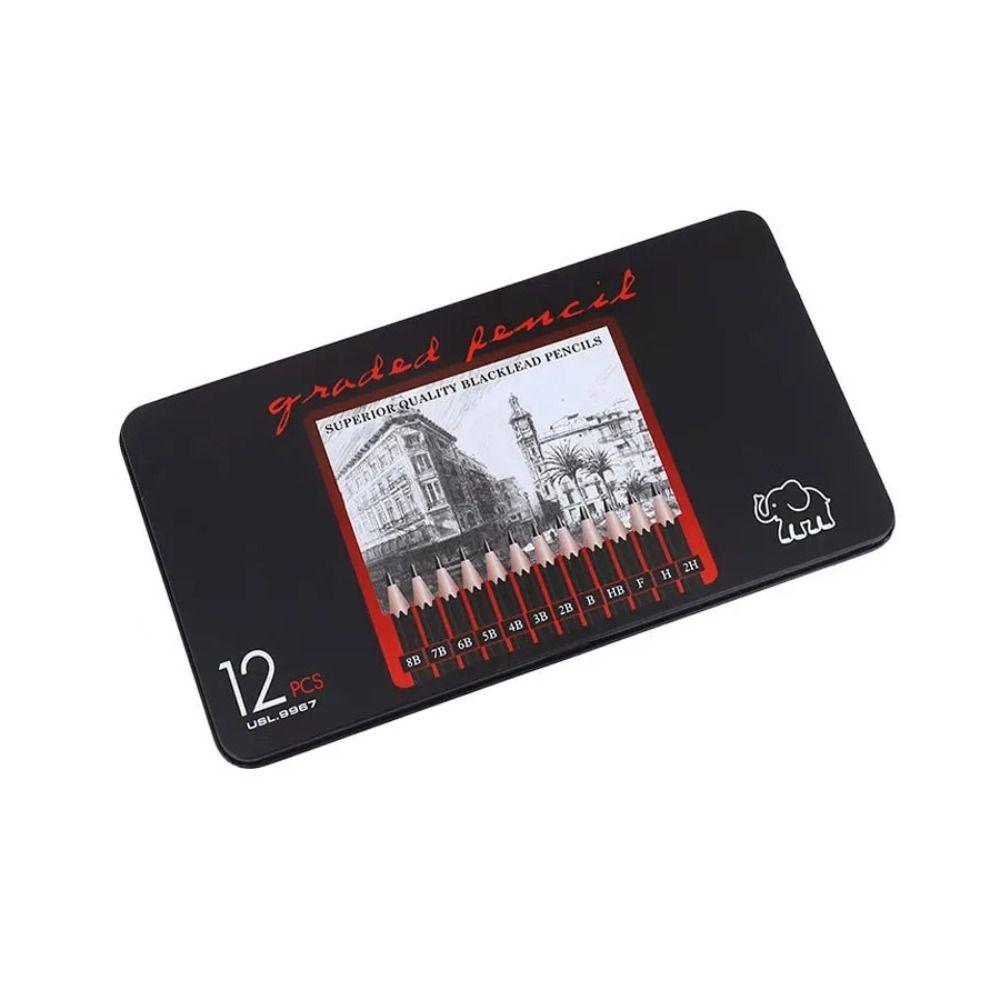 Graphite Shading Sketch Pencil 2H-8B Drawing Pencil Journal Wooden Lead Pencils Stationery