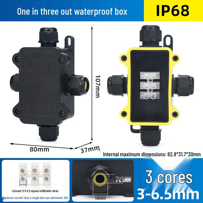 Outdoor IP68 Rainproof Plastic Junction Box with Terminal Block for PC Rooms & Street Lighting