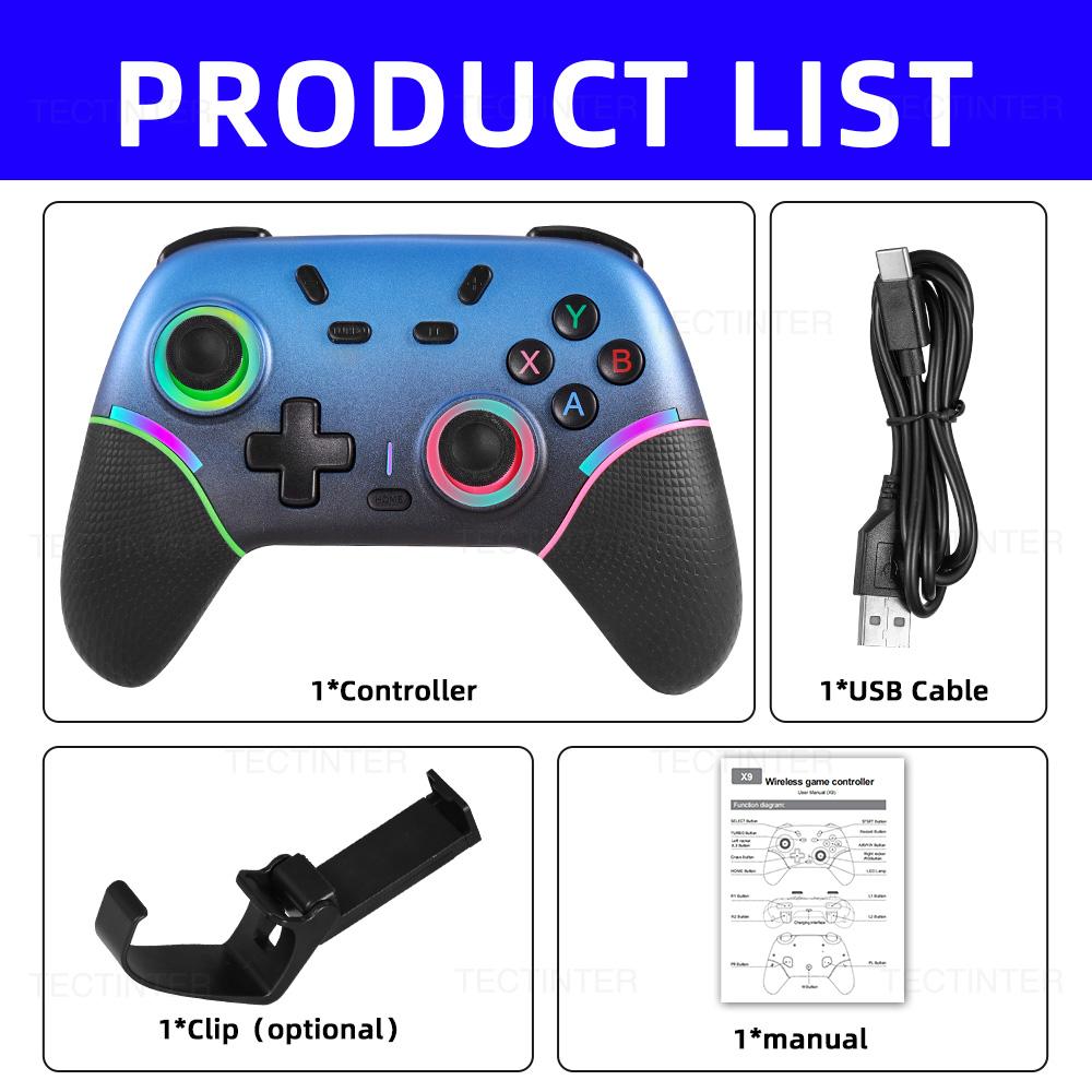 Беспроводной RGB BT Контроллер для Nintendo Switch 1/2/OLED Геймпад для Android Телефона/ПК Джойстик с эффектом Холла с функцией Турбо