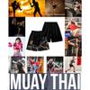 China Chinese Dragon Letter Muay Thai Boxing Kickboxing Shorts 3D Print Training Unisex Men Women Quick Dry Fitness Gym Sport Workout Casual