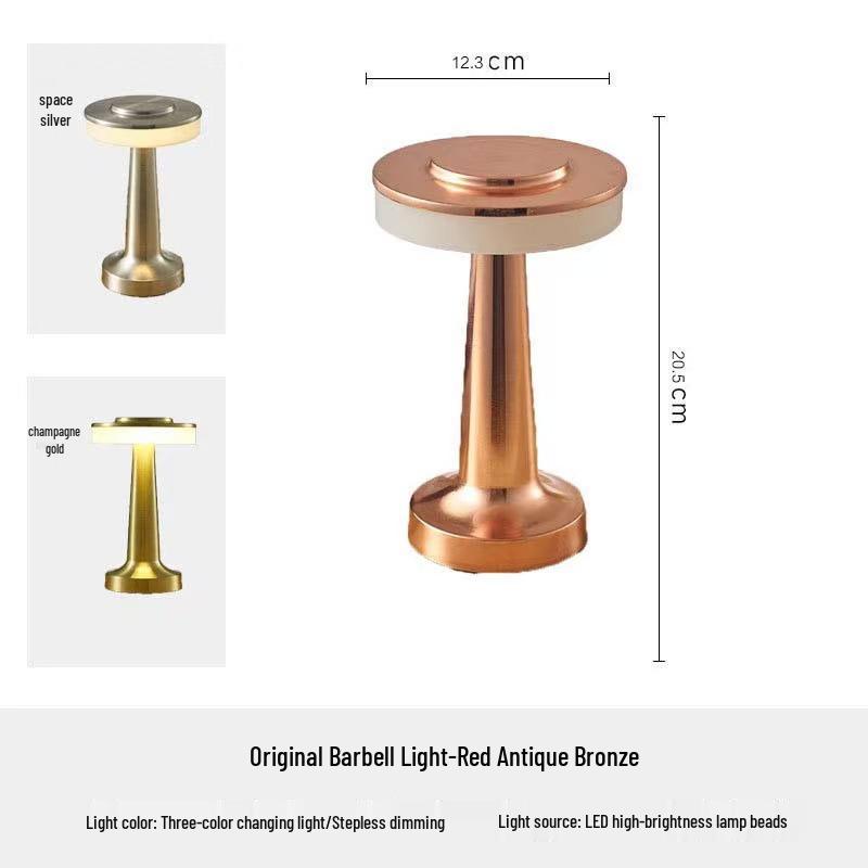 Retro LED Touch Table Lamp - USB Rechargeable for Bedside, Dining, Bar, and Desktop Atmosphere