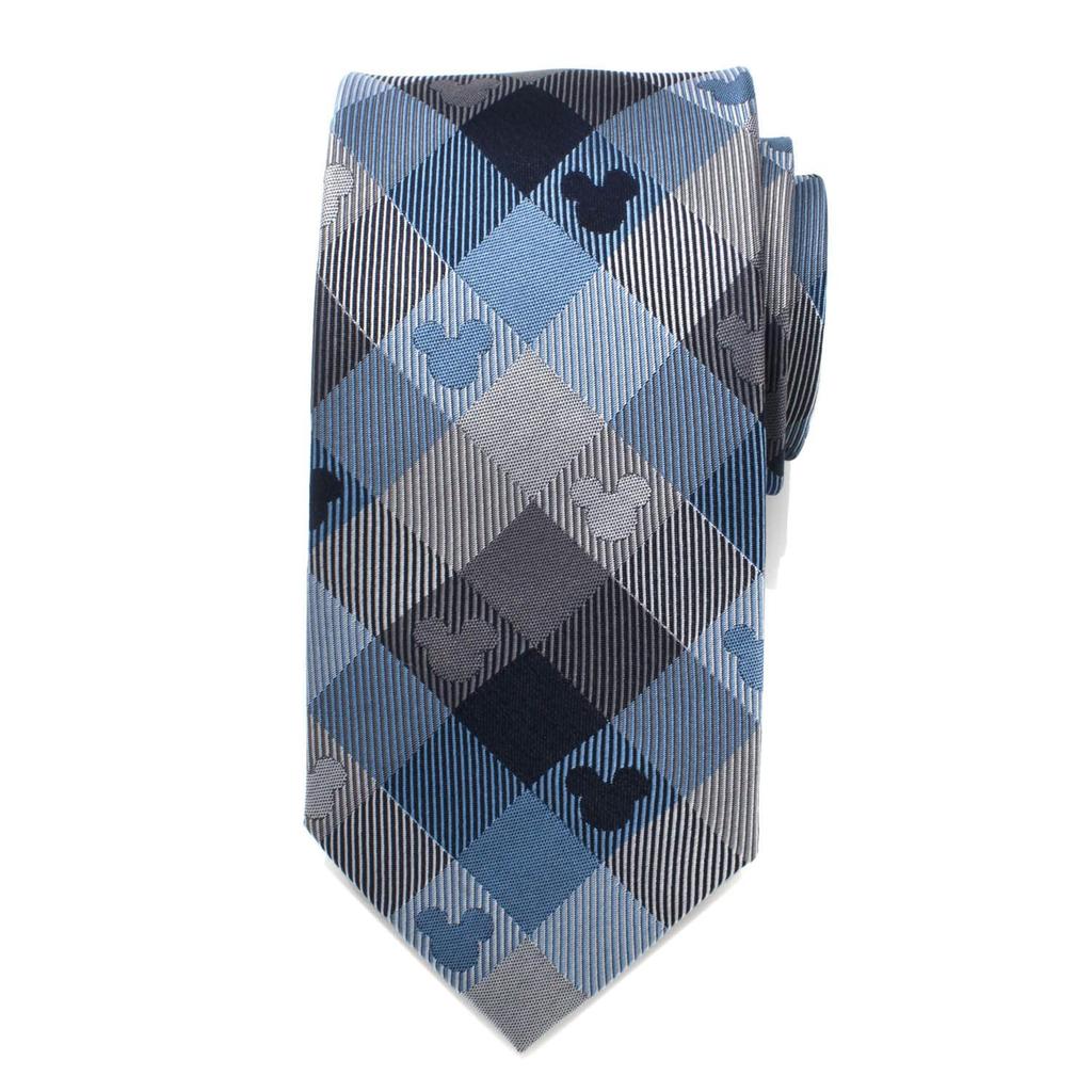 Cufflinks Mickey Mouse Blue Plaid Tie (dn-mpld2-bl-tr)