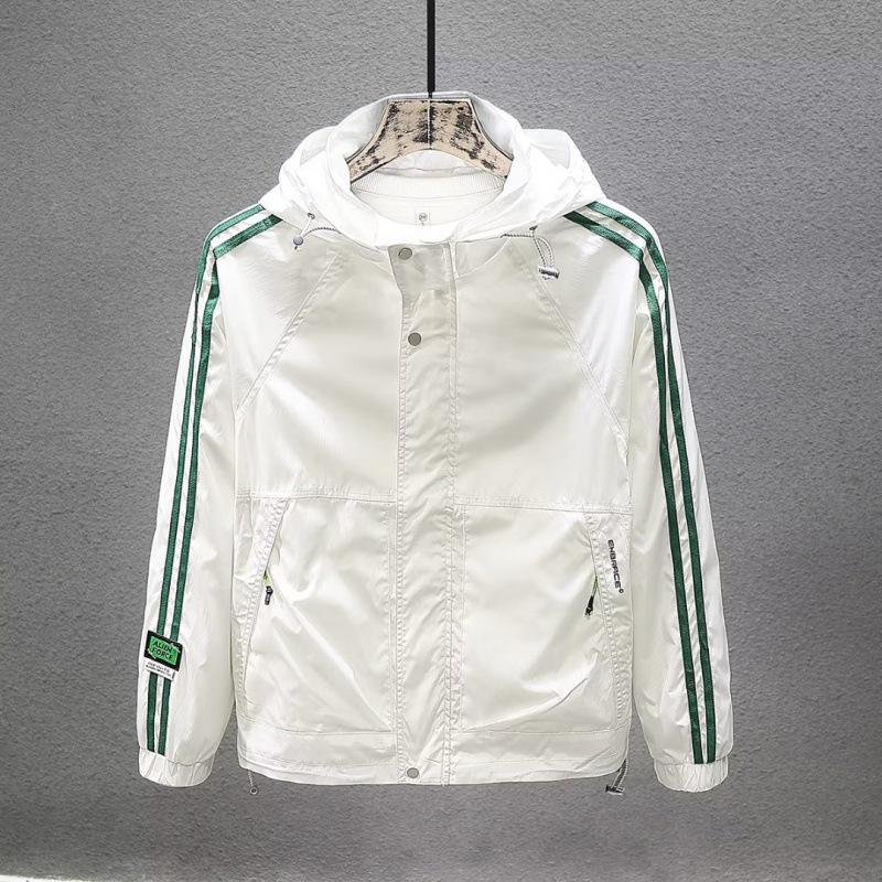 2024 Spring & Autumn Men's Hooded Sports Windbreaker - Loose, Lightweight, Fashion Jacket
