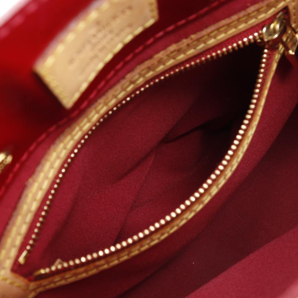 LOUIS VUITTON Lead PM Handbag M91990 Pomdamul Red Monogram Vernis Women Used