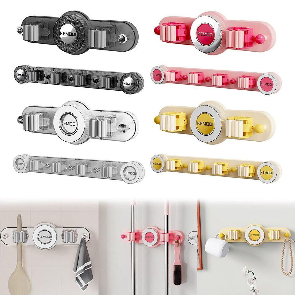 Присоска Зажим для швабры Настенная стойка для хранения швабры Инструменты для ванной комнаты Держатель для швабры