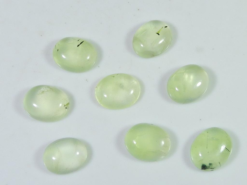 29Cts. AAA натуральный зеленый пренит овальный кабошон драгоценный камень 08 шт. лот 08X10MM RQ-1956
