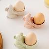 Compact Eggs Holder Rabbit Shape Household Eggs Holder Ceramic Eggs Tray