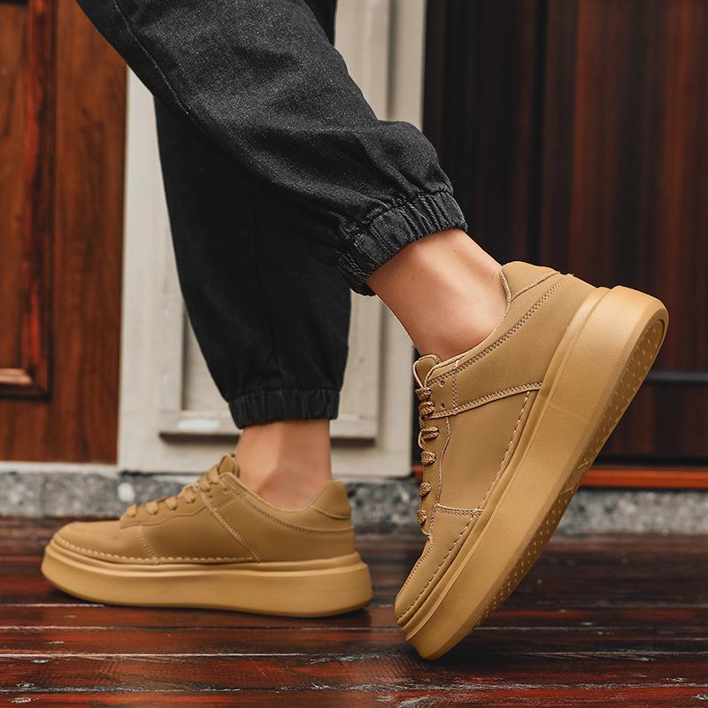 Fashion White Casual Men's Board Shoes Classic Thick Bottom Versatile Style Outdoor Street Walking Daily Youth Sports Quality Shoes