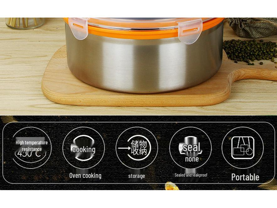 Герметичный ланч-бокс из нержавеющей стали 304 и банка для сохранения свежести для хранения продуктов и приготовления лапши быстрого приготовления