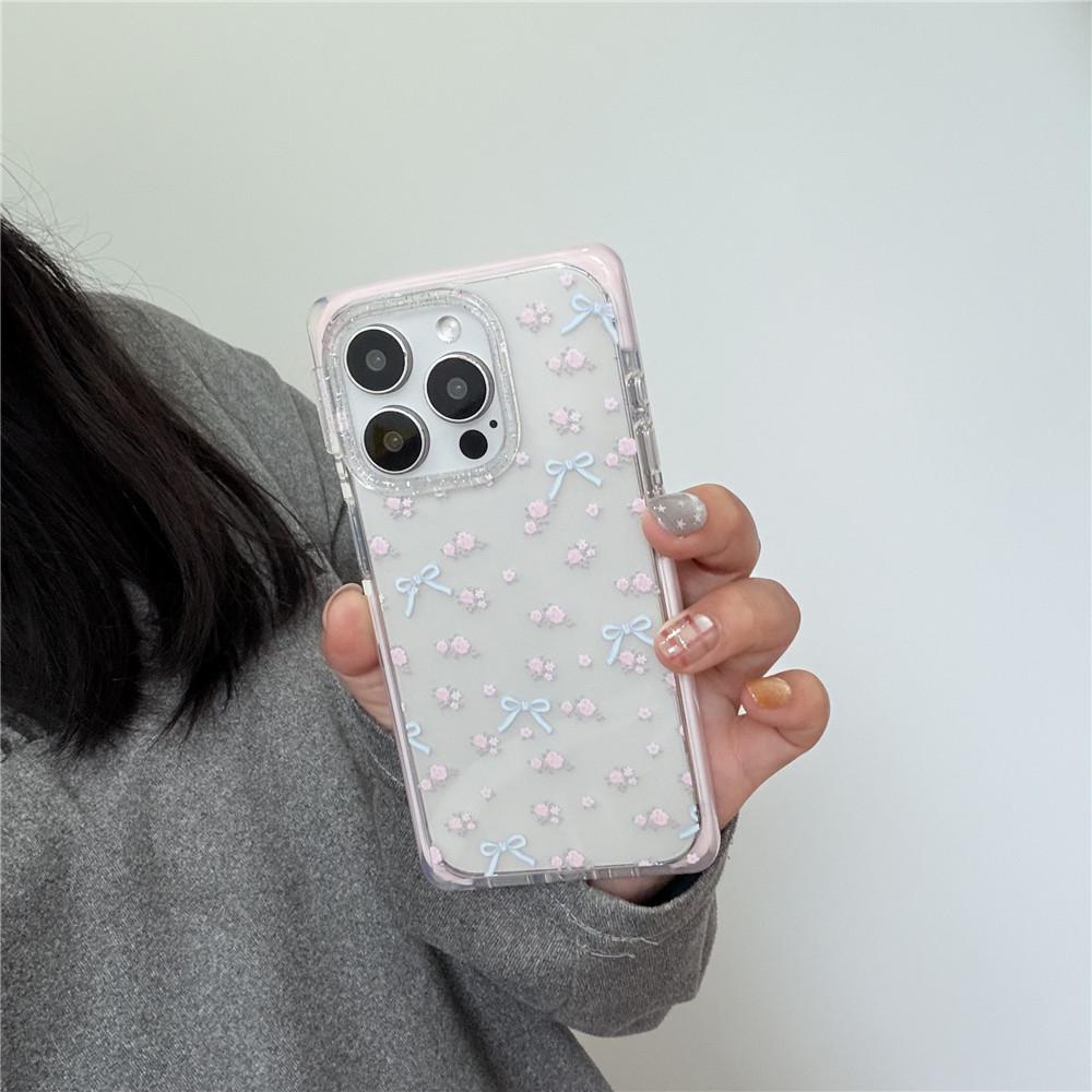 Защитный чехол для телефона с розовым бантом 'Healing Pink' для iPhone 17 Pro / 16 Pro Max / 15 Pro