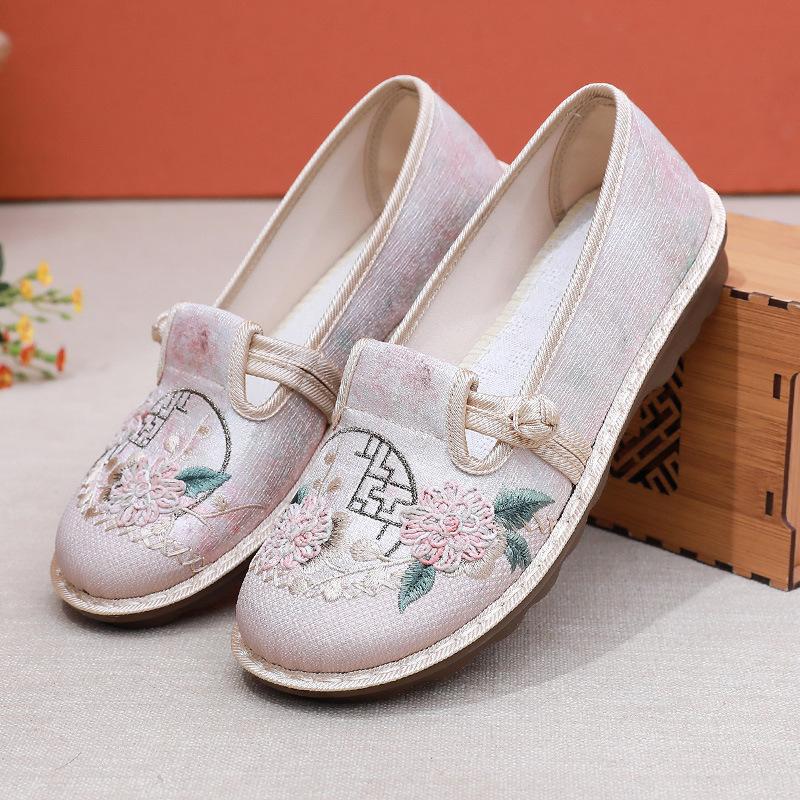 ****** and Autumn New Old ******* Cloth Shoes Women's S**t Sole Breathable Lightweight Single Shoes Casual Versatile One Pedal Mom Shoes