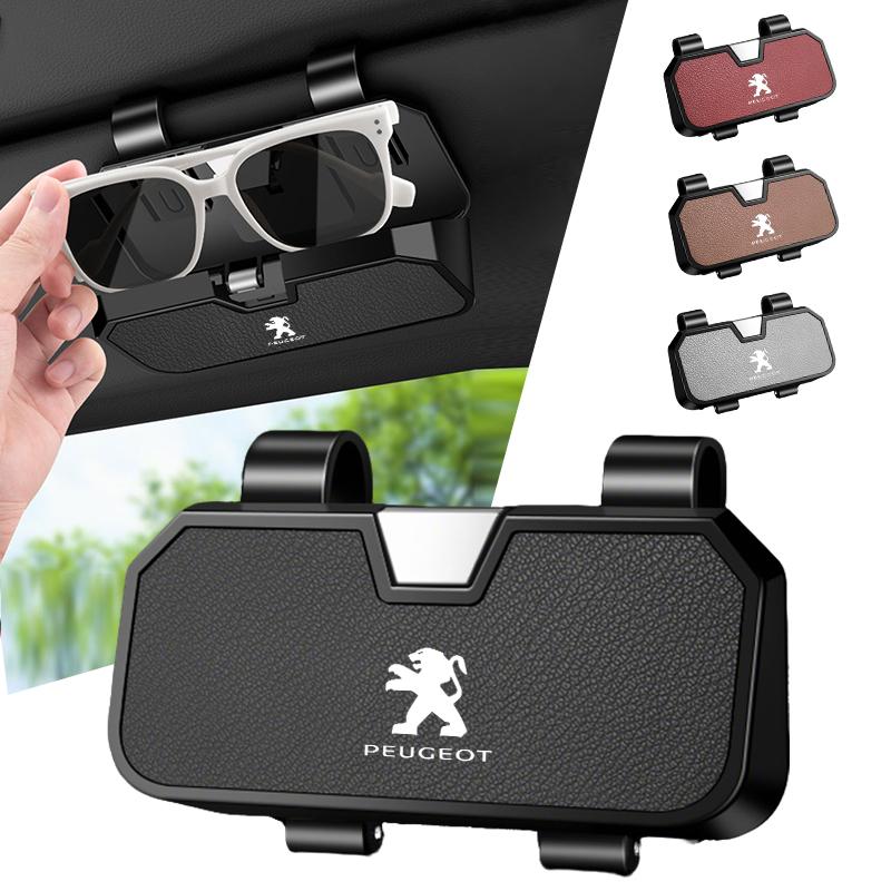 Car Sun Visor Glasses Clip Pressing Switch Eyeglasses Holder For Peugeot 5008 408 308 Landtrek 208 2008 3008 Rifter 508 301 608