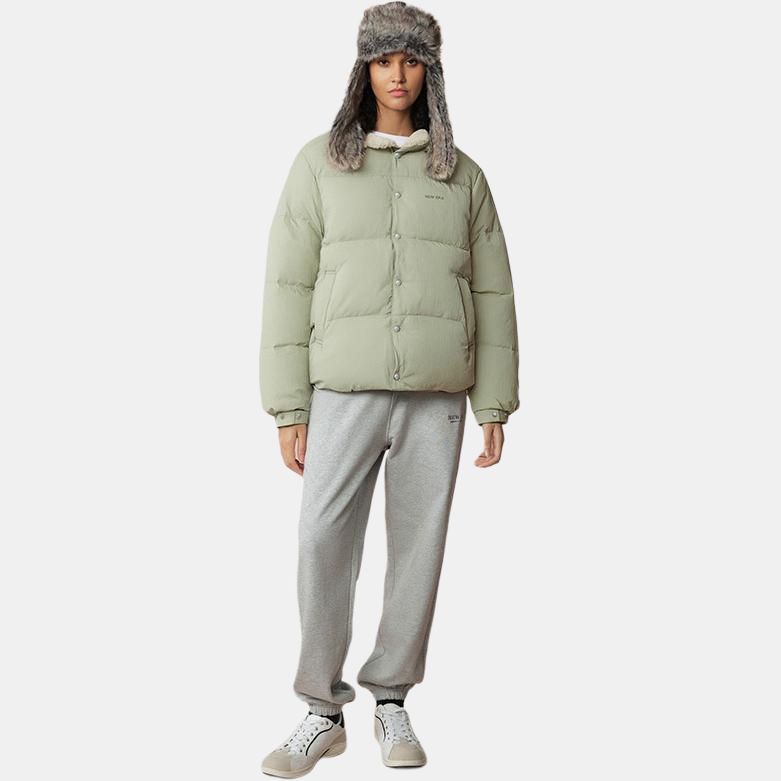 New Era FW25 Origin Series Faux Shearling Collar Warm Minimalist Loose Fit Brand Logo Patch Embroidery Single-Breasted Down Jacket 14856292