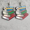 Деревянные серьги с радужной книгой, подарок на выпускной для учителя книги по искусству