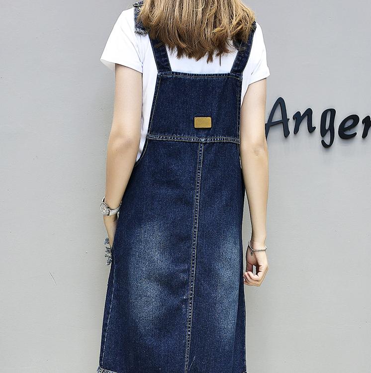 MengHu женское летнее свободное платье размера плюс платье средней длины на бретелях модное джинсовое платье без рукавов с карманами M-5XL