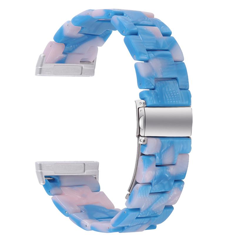 Resin Band for Fitbit Versa 4/Sense 2,20mm Lightweight Watch Strap Bracelet with Stainless Steel Buckle