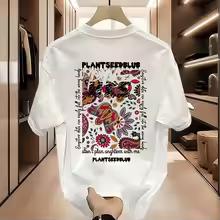 Vintage Paisley Floral Print T Shirt Men Women Plantseedblub Letter Graphic Cotton Short Sleeve Oversized Hip Hop Streetwear Top 1