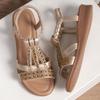 Босоножки большого размера женские летние 2024 новые босоножки на танкетке со стразами в стиле бохо