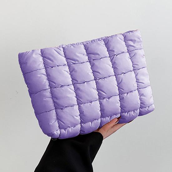 Косметичка Компактный Размер Стеганая Сумка для Макияжа с Застежкой-молнией Сверху Просторный Внутренний Карман Легко Чистить Дорожный Органайзер для Косметики