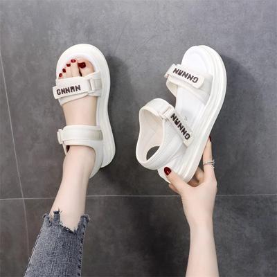 Xiaoxiangfeng летние женские удобные сандалии на липучке, модные пляжные спортивные сандалии большого размера для улицы