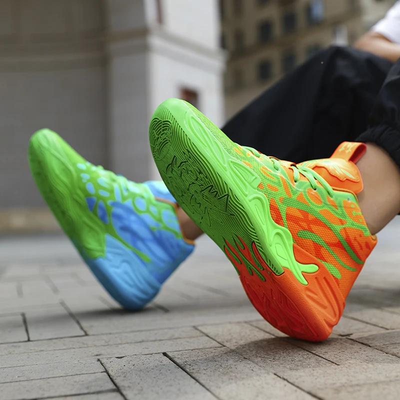 Mens Basketball Shoes Breathable Cushioning Non Slip Wearable Running Shoes Gym Training Athletic Sneakers Women