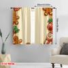 2pcs,2D plane printing Curtains Christmas Cookies Border Festive Treats (4) Versatile Fabric (without rod) Art Deco Festive