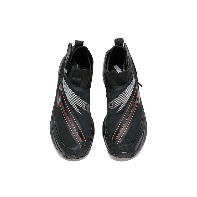 ANTA Running Series Sneakers Leather 'Black Orange Silver' Men's 112045529-3