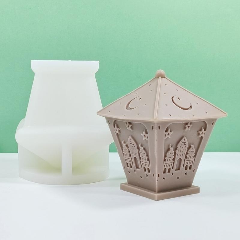 Форма для свечи Рамадан 3D Замок Силиконовые формы DIY Формы для литья из смол