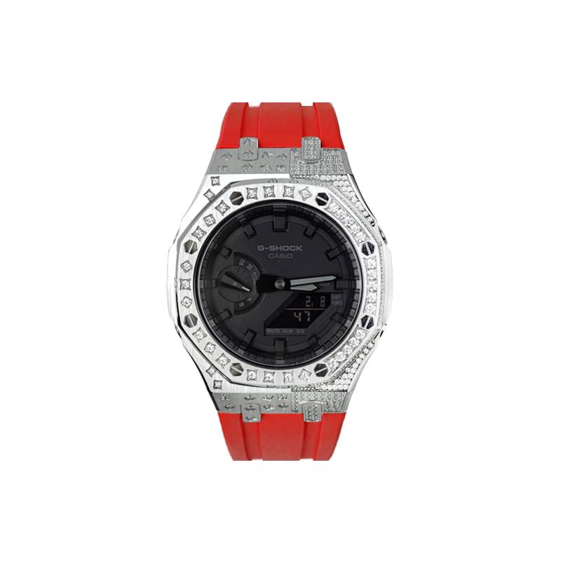 CASIO Unisex Liquid Crystal/Analog Dual Display Series 44mm Black Watch GA-2100-1A1--