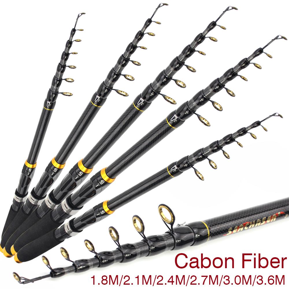 Новая портативная выдвижная удочка для путешествий с приманкой, максимальная тяговая сила 1,8–3,6 м, 3,5 кг, универсальная удочка из углеродного волокна для пресной и соленой воды