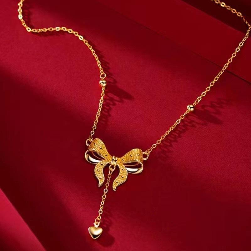 Колье на ключицу с бантом, сердечком и кисточкой «Сбежавшая принцесса» - Женская роскошная мода.