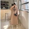 MODIQUE Women's Plus Size Dress Winter New Style Plus Velvet Warm Loose Thickened Hooded Knitted Long Skirt Letter Print Long Plus Size Sweater Dress