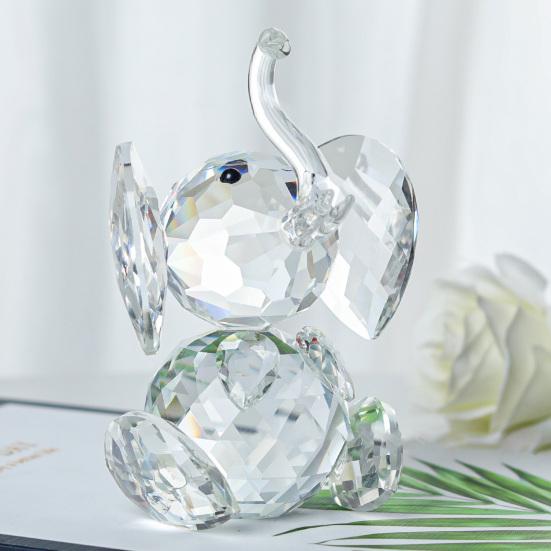 Искусственный кристалл слона орнамент прозрачная фигурка слона удачи подарок настольная мини скульптура слона для офиса спальни гостиной