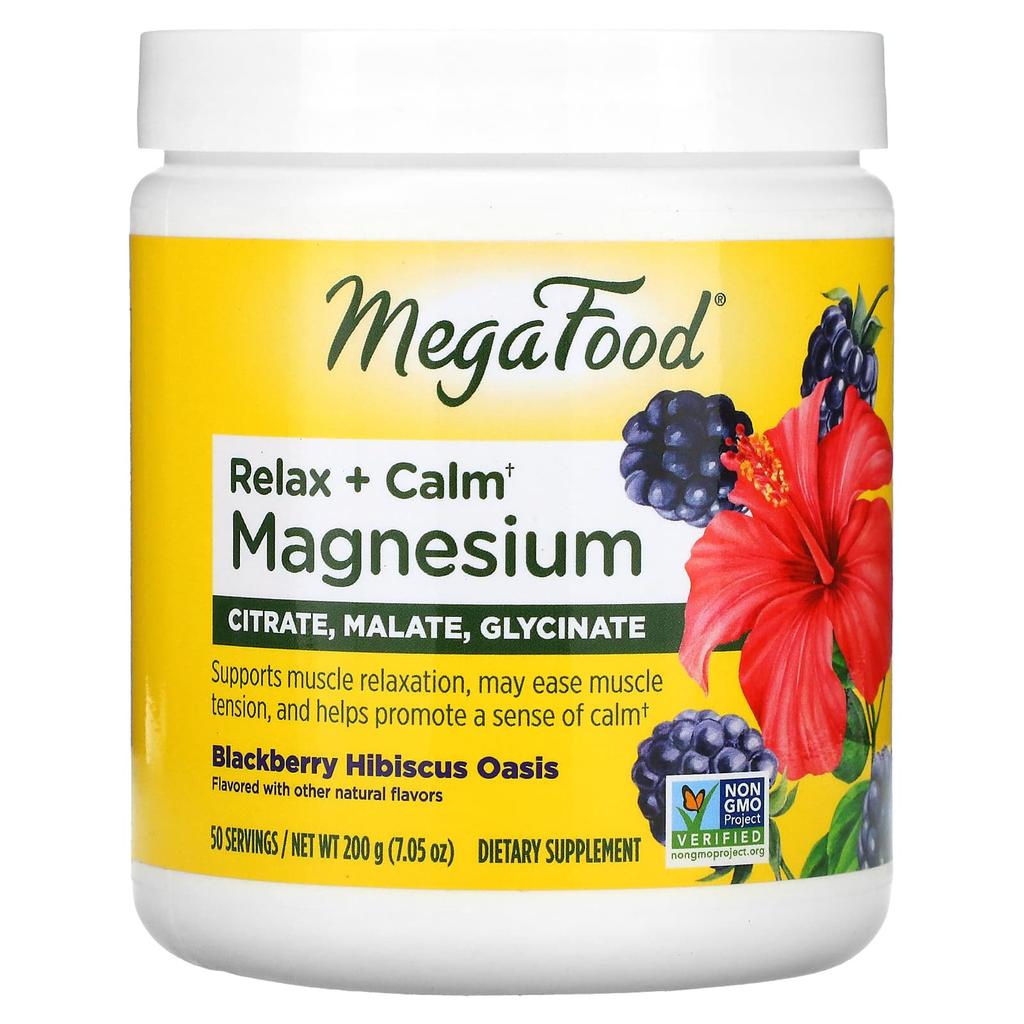 Relax + Calm Magnesium, Blackberry Hibiscus Oasis, 200G(7.05Oz)