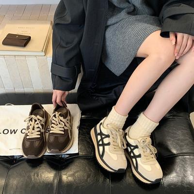 Ретро универсальные немецкие тренировочные туфли женские 2025 осень и зима новая коллекция в стиле колледжа платформа спортивно-повседневные кеды на мягкой подошве Forres