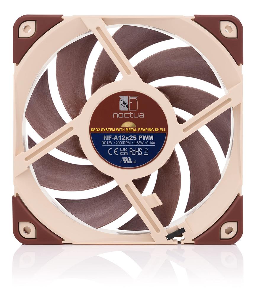 Noctua Premium Silent Desktop Compatible Connection NF-A12x25 PWM, Fan, 4-Pin (120mm, Brown)