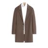100% Worsted Wool Woolen Coat Medium and Long Slim Wool Coat High-end Handmade Cashmere-free Coat Men
