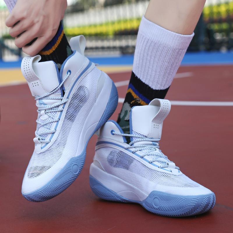 38-46 подростковые взрослые большие амортизирующие противоскользящие дышащие высокие баскетбольные кроссовки для повседневных видов спорта и тренировок по баскетболу