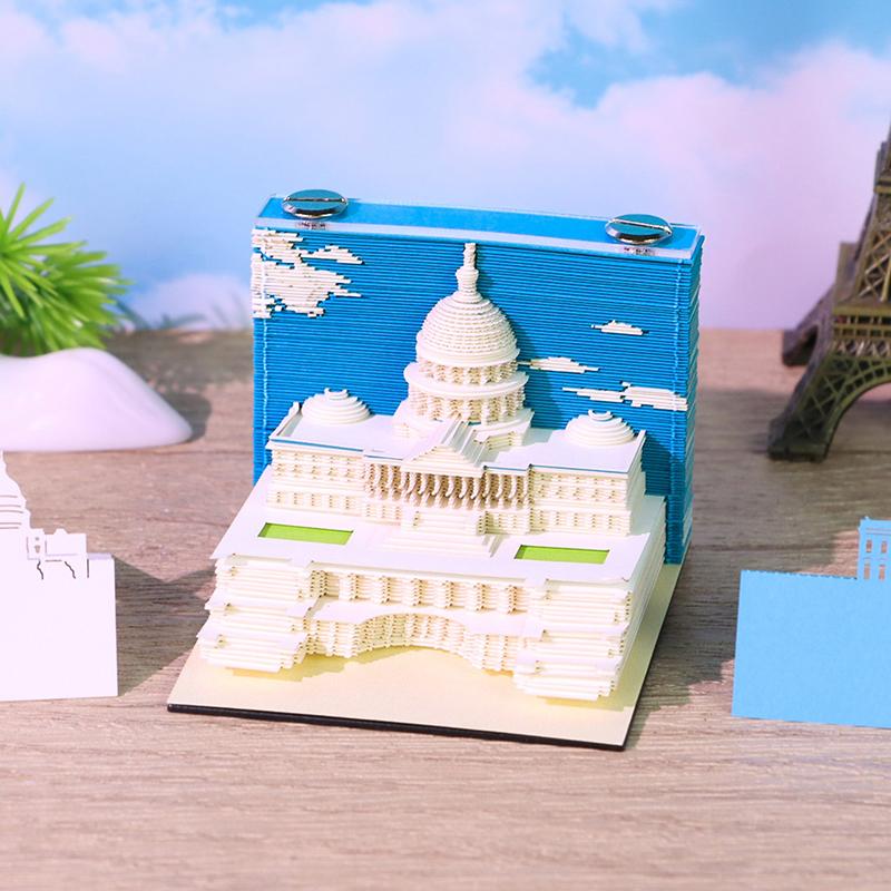 3D Вырезание из бумаги Арт Поделка Блокнот для заметок Блокнот Настольное украшение Креативный DIY Декоративный Подарок на Рождество Новоселье